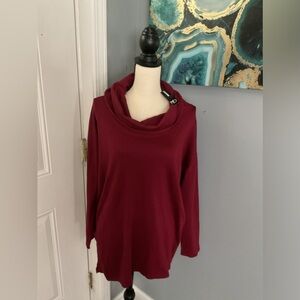 NWT New Directions cow neck long sleeve top/ tunic wine size L